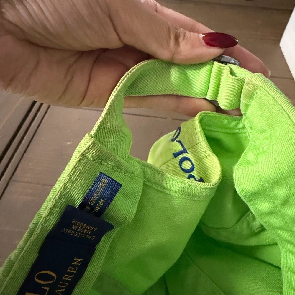 Neon Green Polo Ralph Lauren Cap - Picture 4 of 5